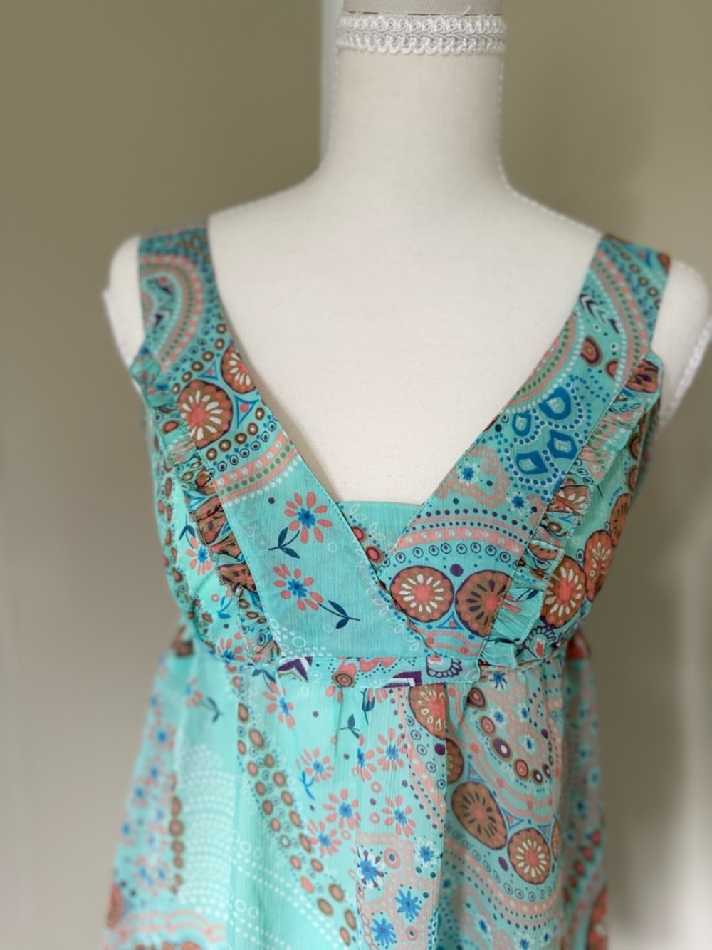 Vintage Glassons Y2K Tank Fairy Core Paisley Tie-Back Camisole - Picture 3 of 12